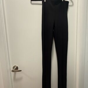🍀30% Zara Ribber Black Leggings S with front seams and front ankle zips